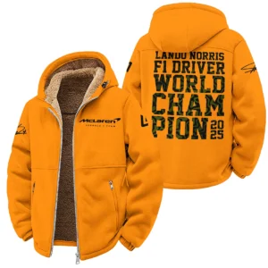 2025 F1 Driver Champion Lando Norris McLaren F1 Team Winter Fleece Jacket BLNRWDCA6WFJ - Racing Lifestyle Clothing