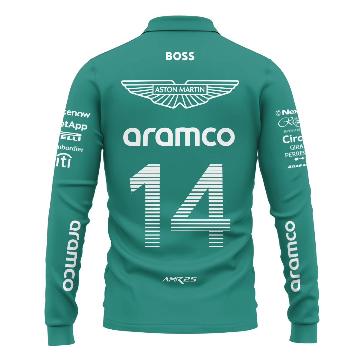 2025 Fernando Alonso Racing Suit Aston Martin F1 Long Polo Shirt BLVAFA030925A11LPL - Image 3