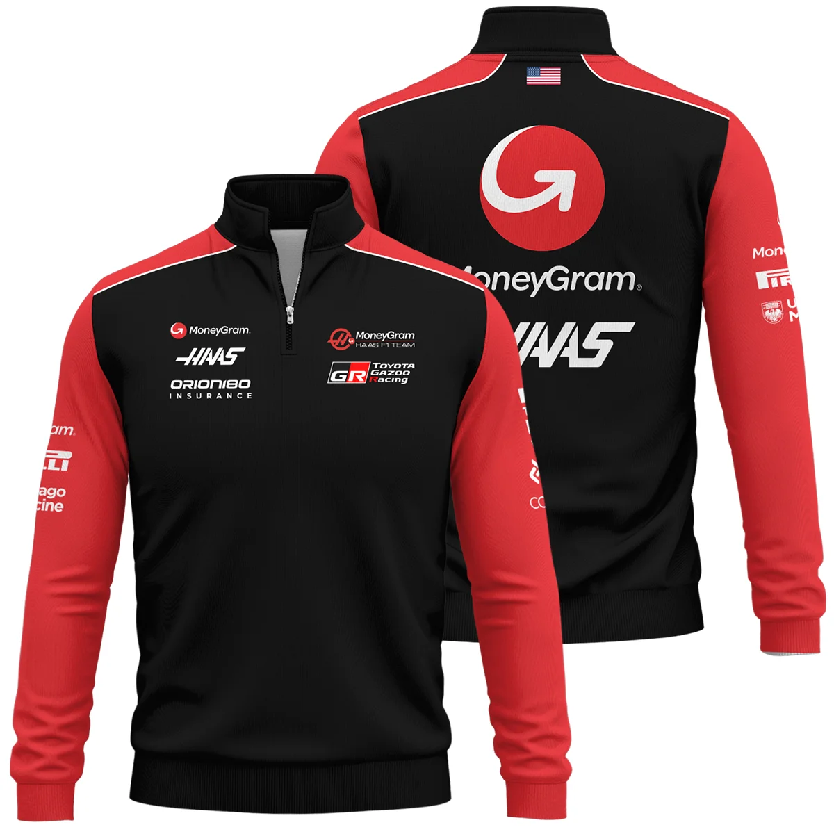 2025 Haas F1 Team Suit Quarter-Zip Sweatshirt BLVA150725A01HAASQZS - Formula Racing Apparel