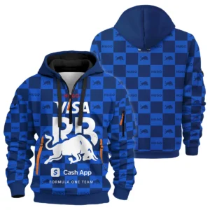 2025 Hugo Soccer Style Racing Bulls F1 Hoodie Half Zip BLVA021225RCBHDF - Pit Lane Clothing