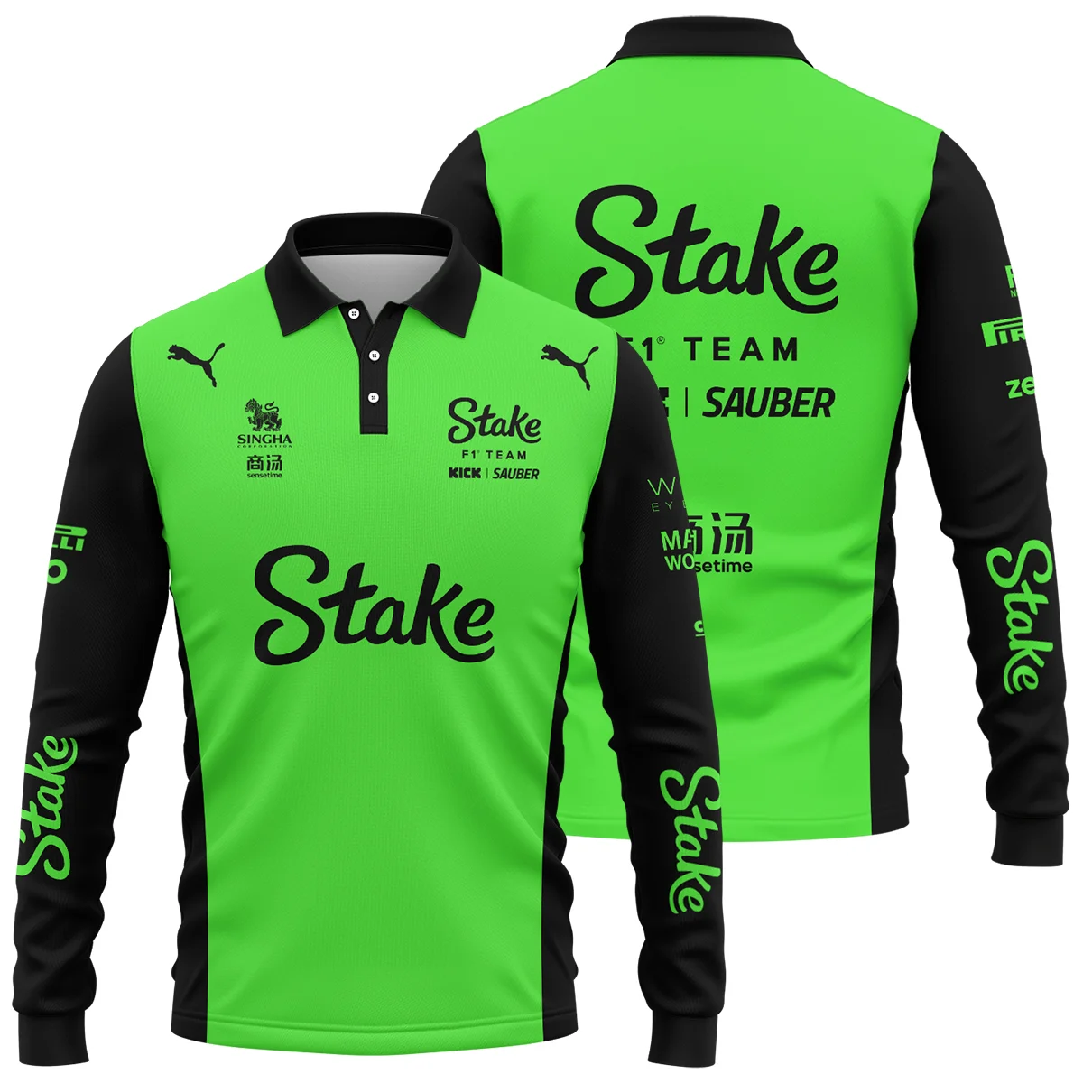 2025 Kick Sauber F1 Race Suit Long Polo Shirt BLVA100725A04KSLPL - Formula Racing Apparel