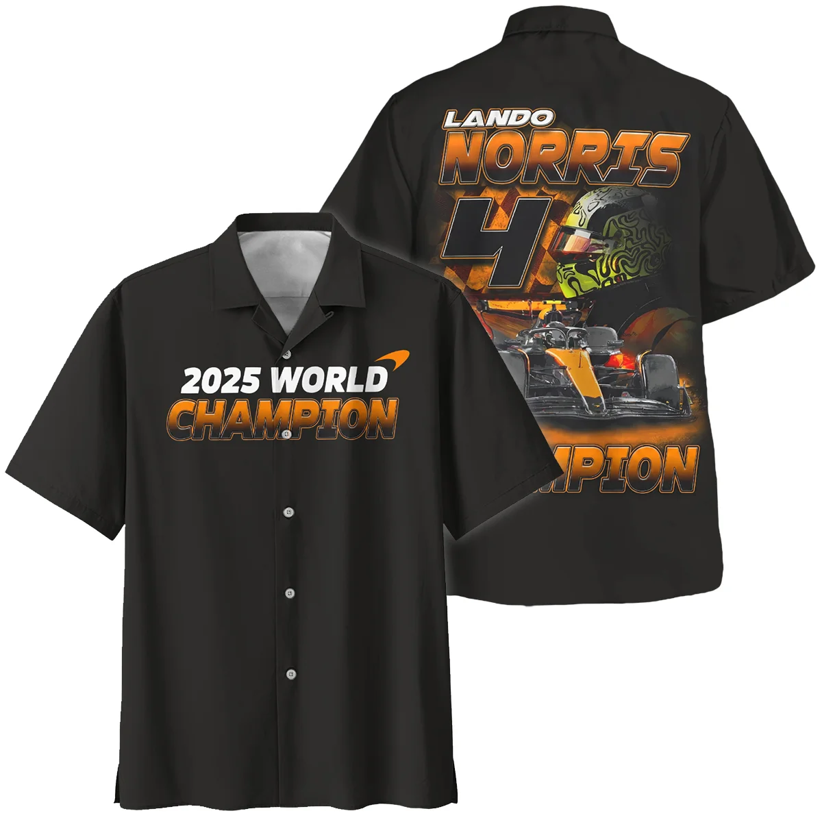 2025 Lando Norris 4 World Champion McLaren F1 Team Hawaiian Shirt BLNRWDCA8HW - Racing Lifestyle Clothing