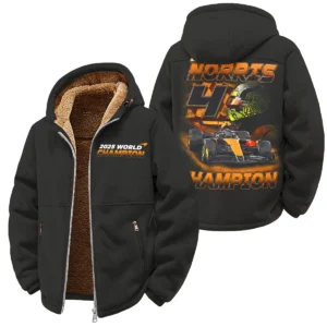 2025 Lando Norris 4 World Champion McLaren F1 Team Winter Fleece Jacket BLNRWDCA8WFJ - Racing Lifestyle Clothing