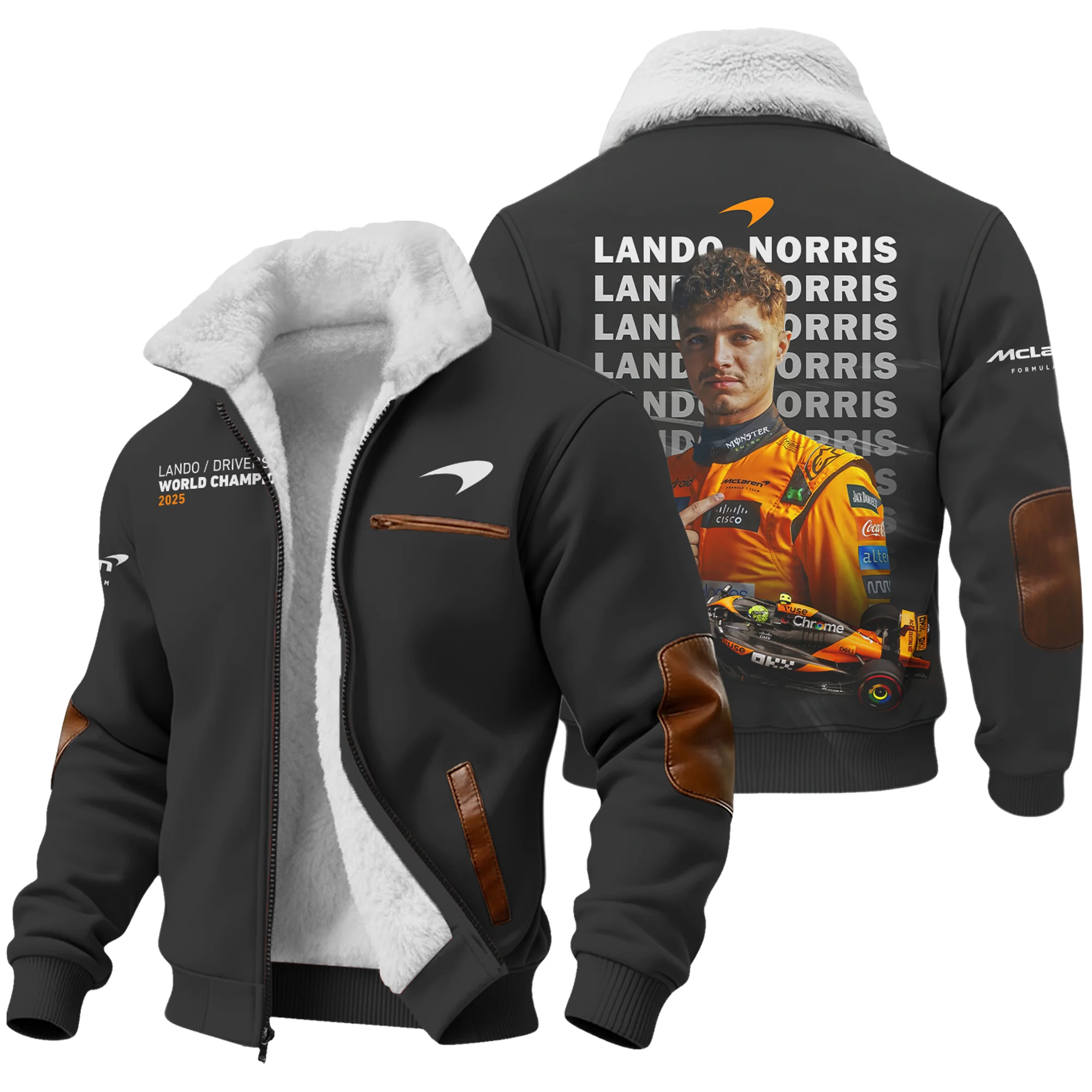 2025 MCL39 Champion Lando Norris McLaren F1 Team Fleece Jacket BLNRWDCA13FJ - F1 Fan Gear