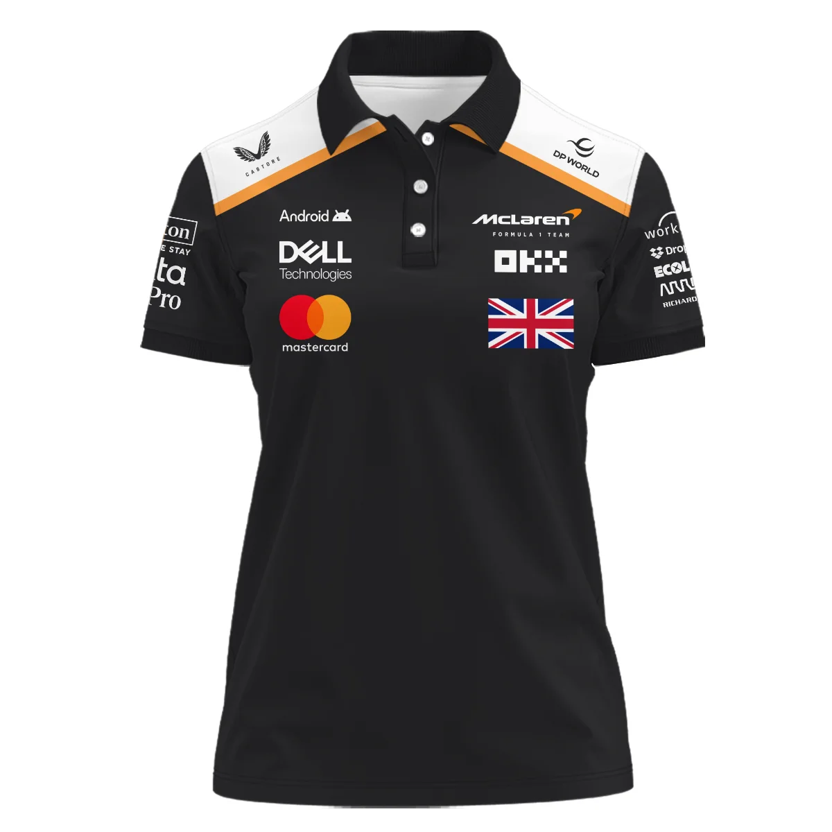 Alternative view of 2025 McLaren Black Women Polo Shirt BLF120625A8PL - F1 Fan Gear