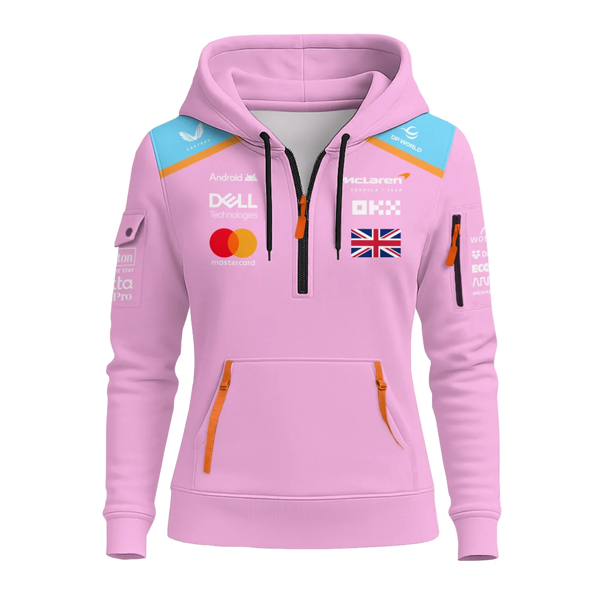 2025 McLaren Pink Unisex Hoodie Half Zipper BLF120625A2HDF - Image 2