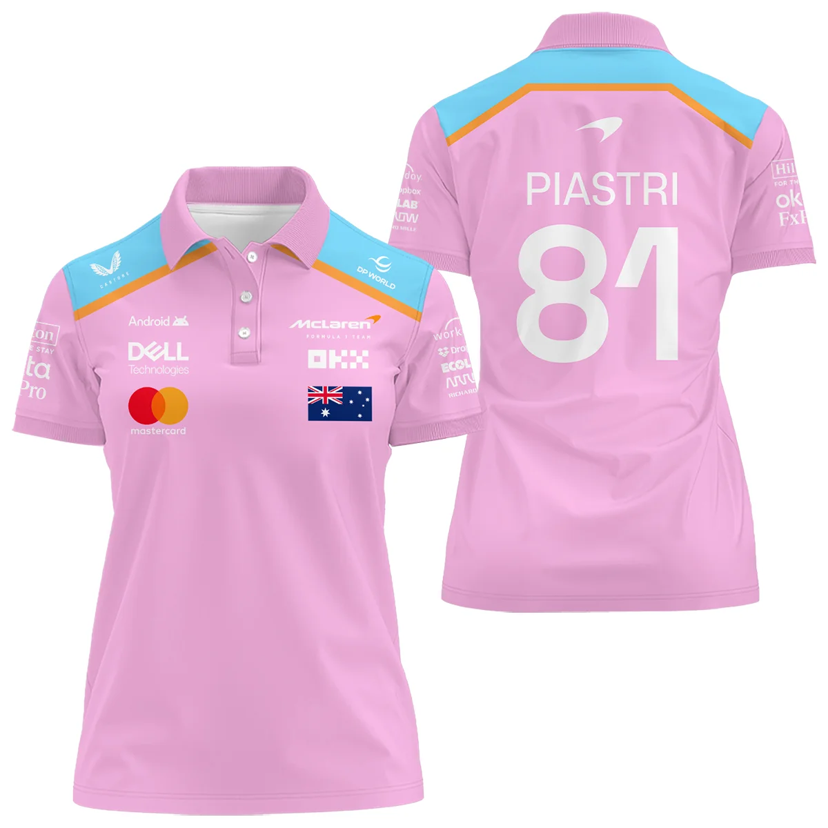 2025 McLaren Pink Women Polo Shirt BLF120625A1PL