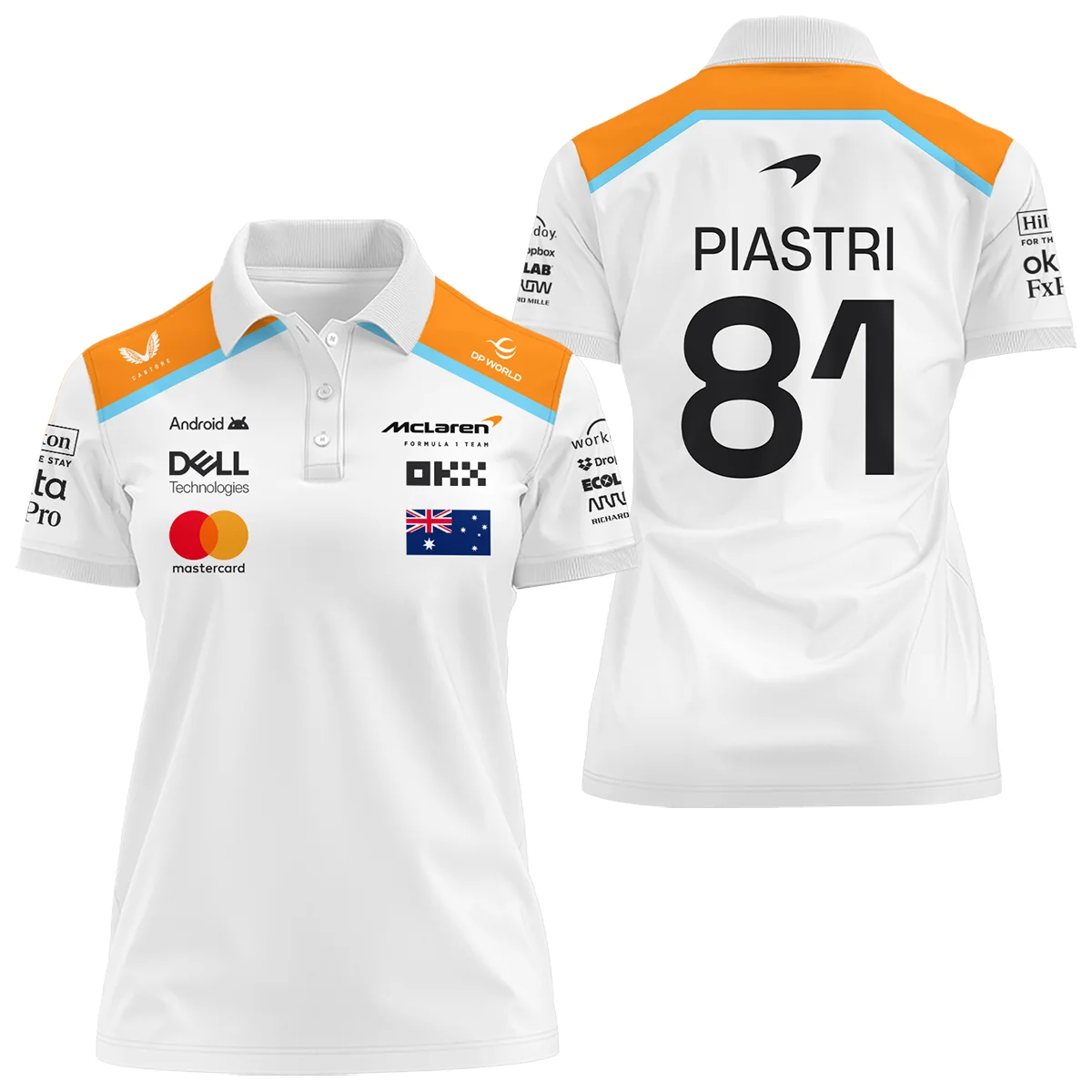 2025 McLaren White Women Polo Shirt BLF120625A5PL