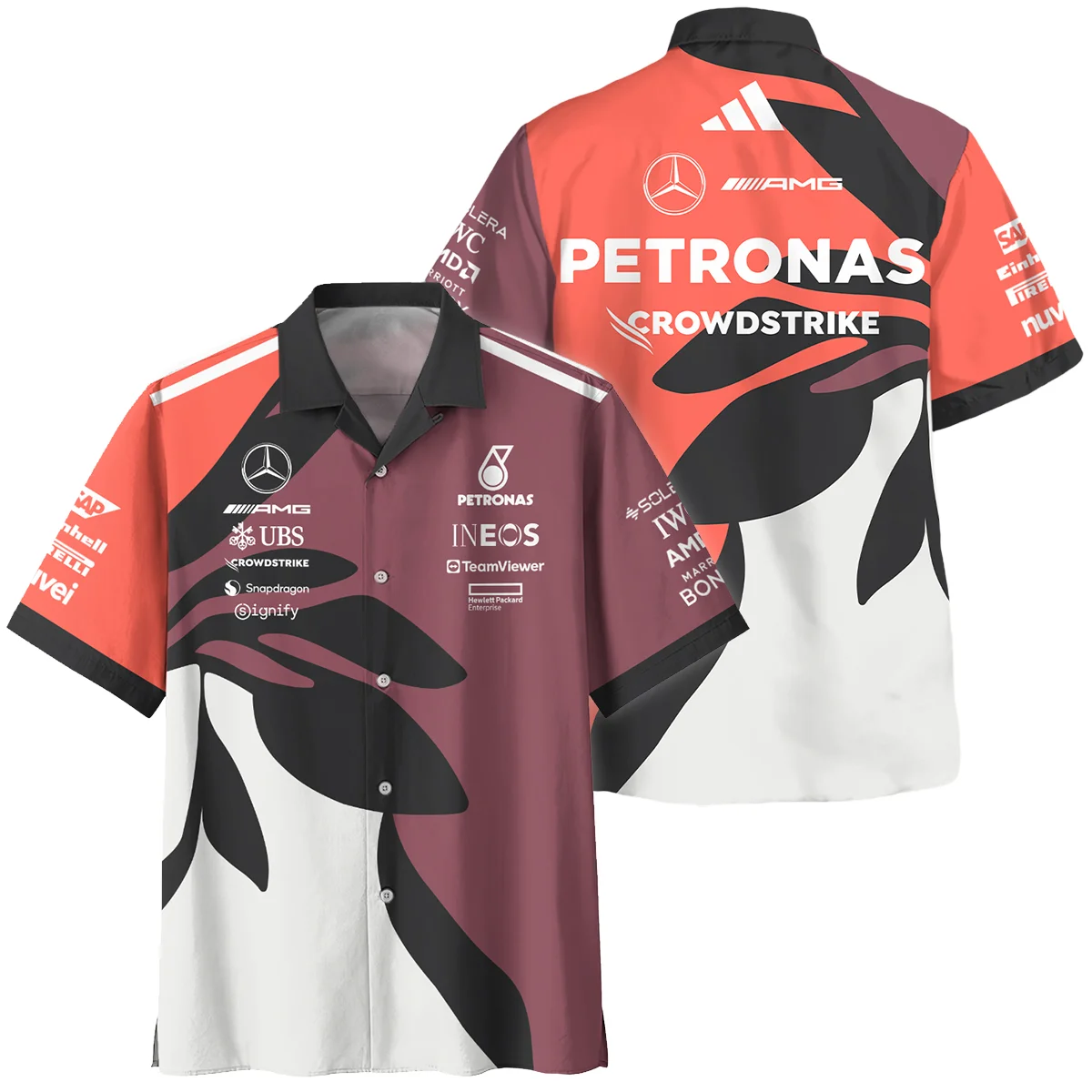 2025 Miami Floral Mercedes-AMG Petronas F1 Hawaiian Shirt All Over Prints BLMER6525A3HW - Trackside Outfit