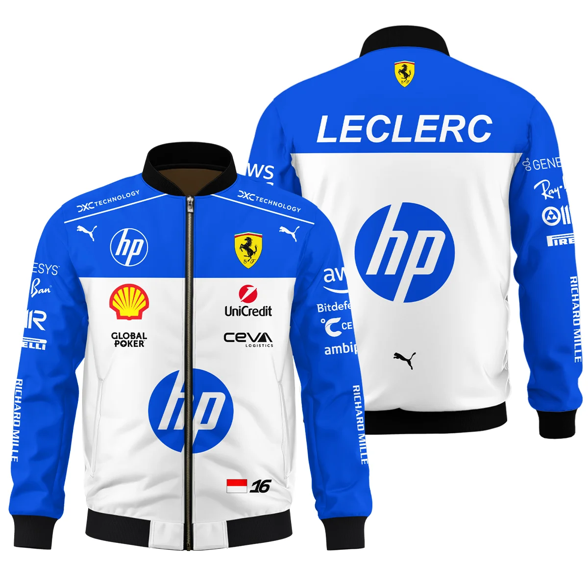 2025 Miami GP Charles Leclerc Racing Suit Renault F1 Bomber BLVACL260825A1BB - F1 Fan Gear