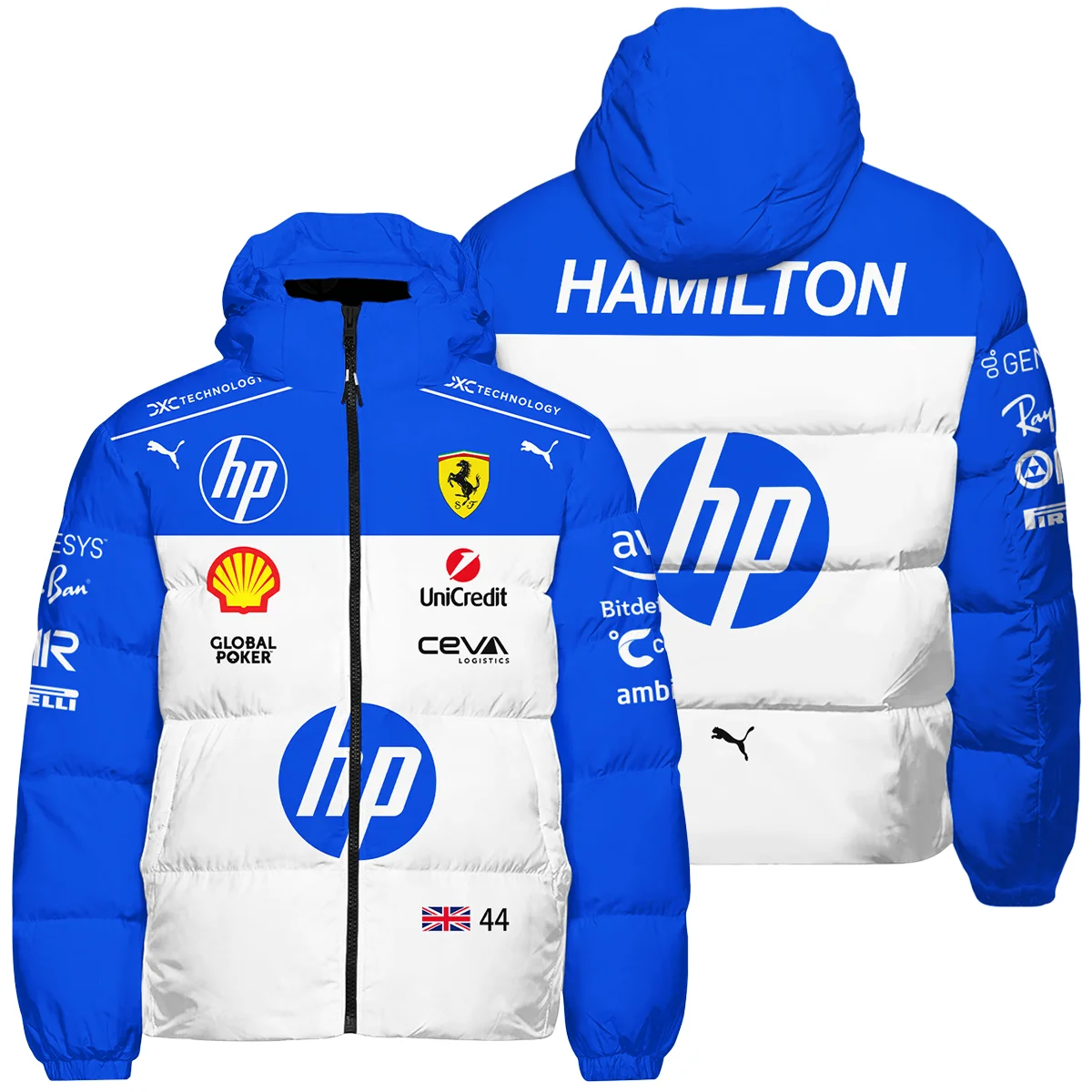 2025 Miami GP Lewis Hamilton Racing Suit Ferrari F1 Down & Puffer Jackets BLVALH180825A1HCJ - Race Day Outfit