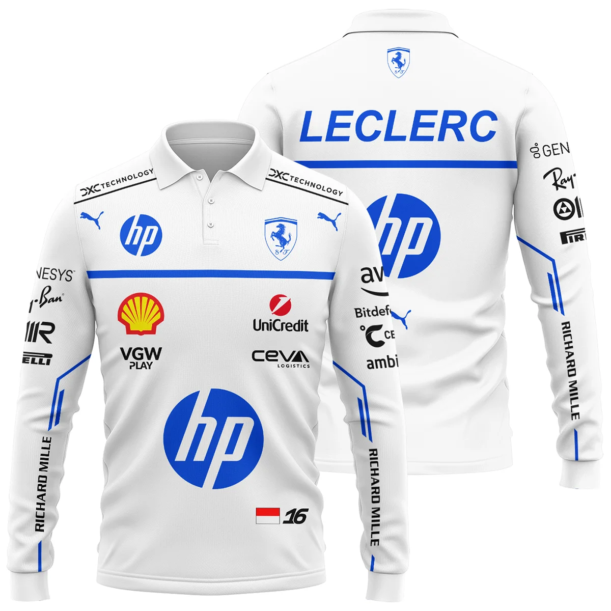 2025 Monaco GP Charles Leclerc Racing Suit Renault F1 Long Polo Shirt BLVACL260825A2LPL - Racing Lifestyle Clothing