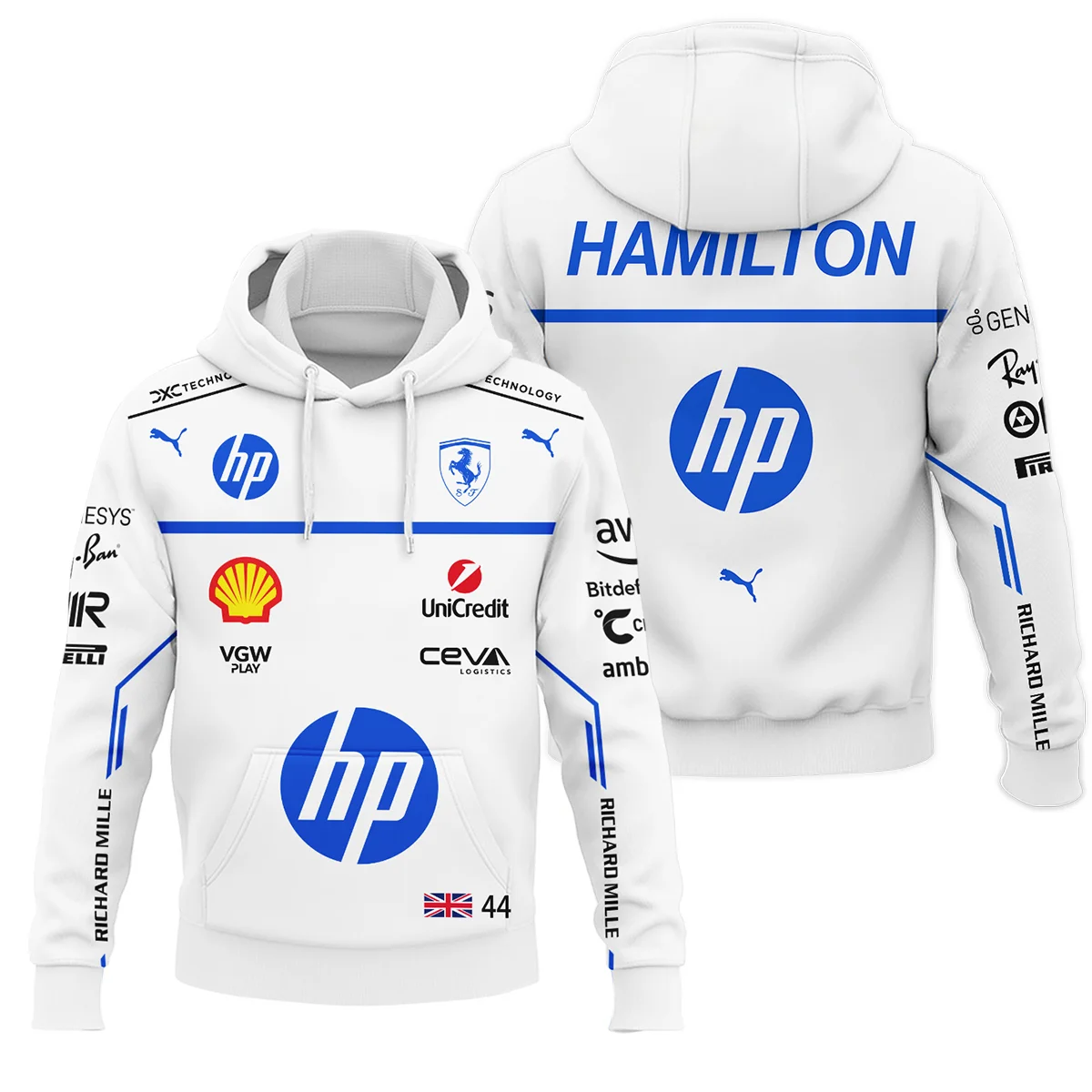 2025 Monaco GP Lewis Hamilton Racing Suit Ferrari F1 Hoodie BLVALH180825A2HD - Motorsport Apparel