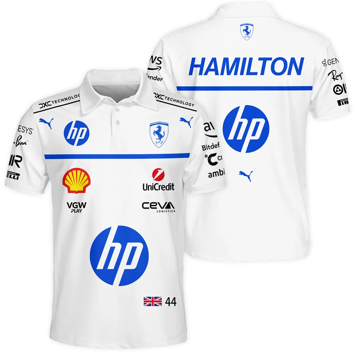 2025 Monaco GP Lewis Hamilton Racing Suit Ferrari F1 Polo Shirt BLVALH180825A2PL - Trackside Outfit