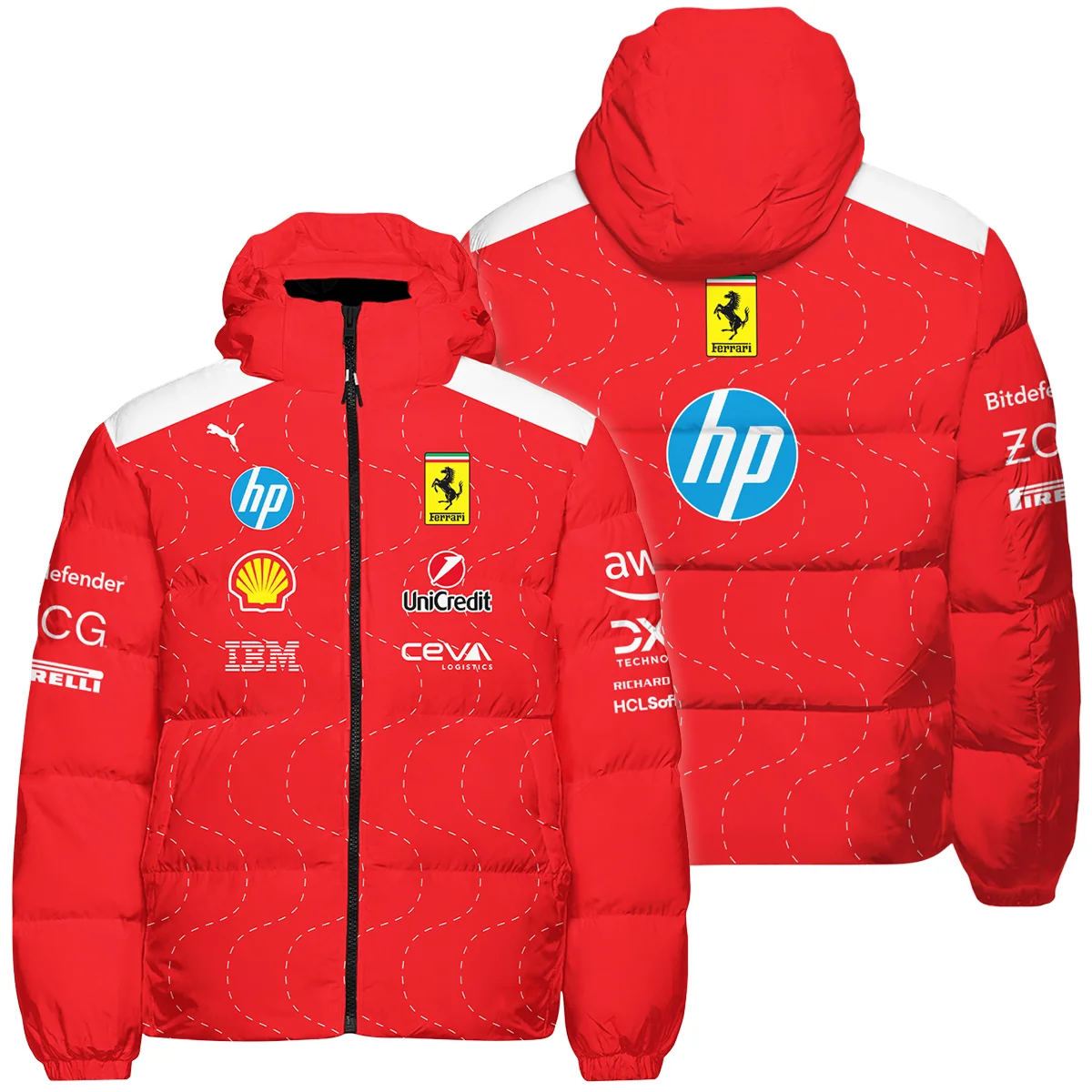 2025 Monza GP Racing Suit Ferrari F1 Down & Puffer Jackets BLVAFRR281125A2HCJ - Racing Lifestyle Clothing