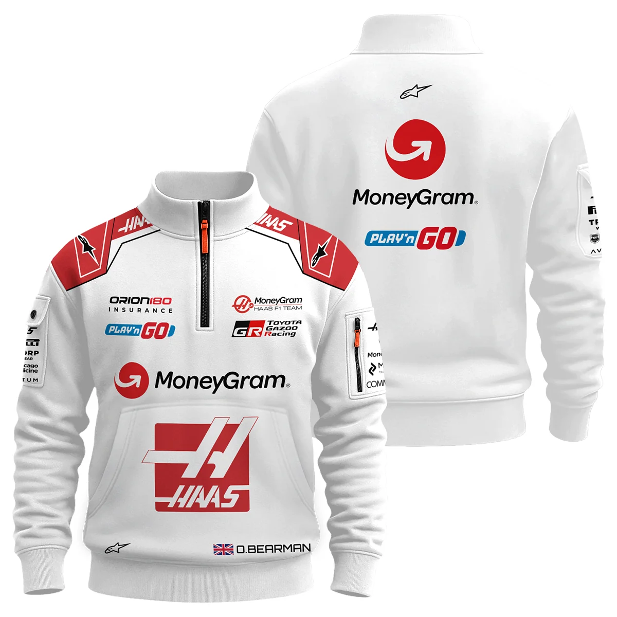 2025 Oliver Bearman Race Suit Haas F1 Team - Sweatshirt Zipper BLOB151125A2SHZ - Motorsport Apparel