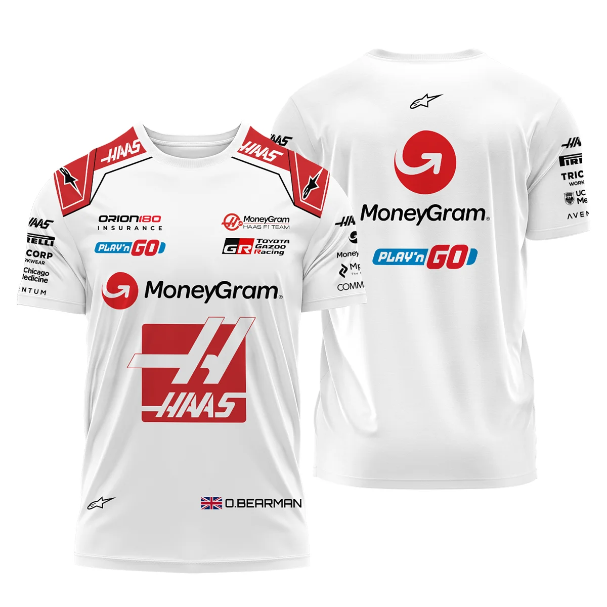 2025 Oliver Bearman Race Suit Haas F1 Team - T-Shirt BLOB151125A2TS - Racing Lifestyle Clothing