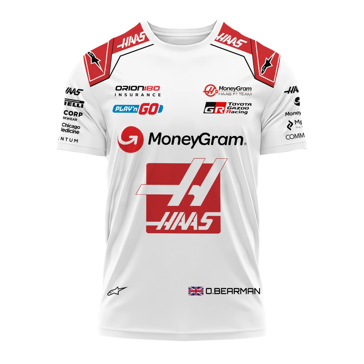 Alternative view of 2025 Oliver Bearman Race Suit Haas F1 Team - T-Shirt BLOB151125A2TS - Racing Lifestyle Clothing
