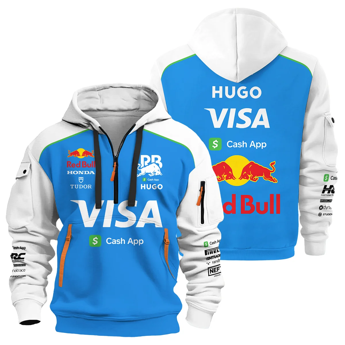 2025 Racing Bulls F1 Race Suit Hoodie Half Zipper BLVA110725A04RCBHDF - Pit Lane Clothing