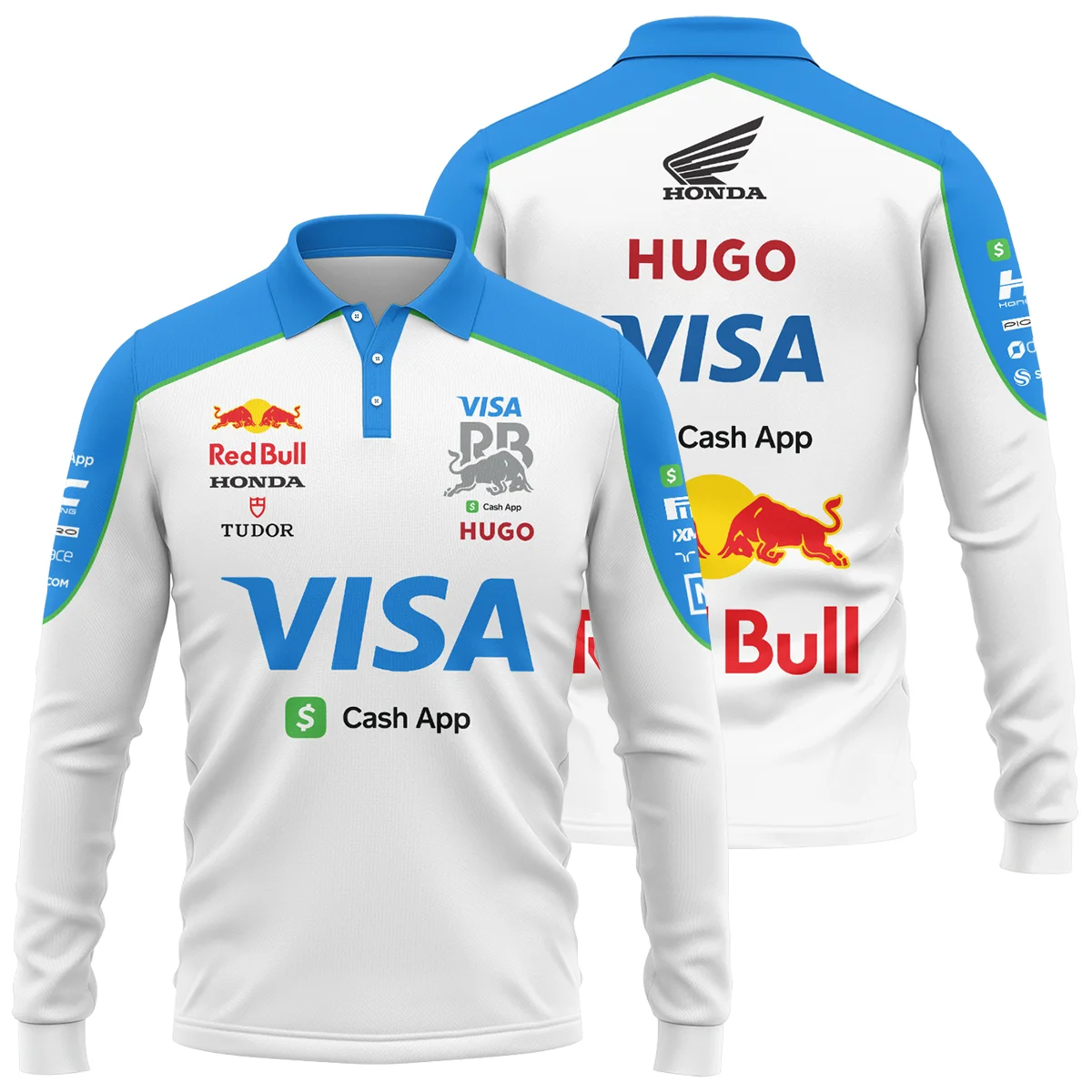 2025 Racing Bulls F1 Race Suit Long Polo Shirt BLVA110725A03RCBLPL - Motorsport Lifestyle Wear