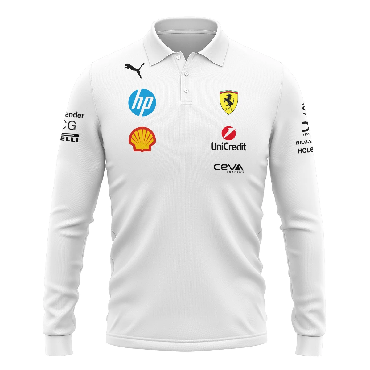 2025 Scuderia Ferrari F1 Long Polo Shirt BLFRR4625A2LPL - Image 2