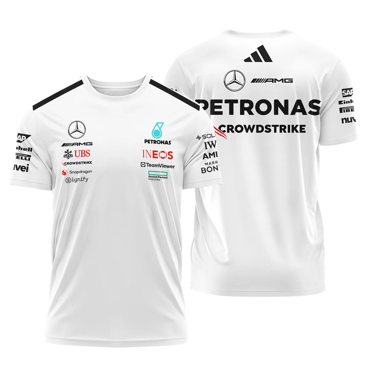 2025 Team Mercedes-AMG Petronas F1 T-Shirt All Over Prints BLMER6525A2TS