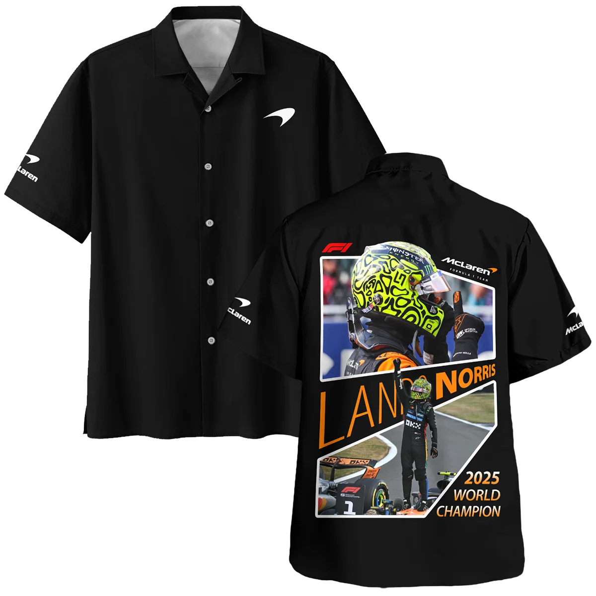 2025 WDC Lando Norris McLaren F1 Team Hawaiian Shirt BLNRWDCA5HW - Racing Lifestyle Clothing