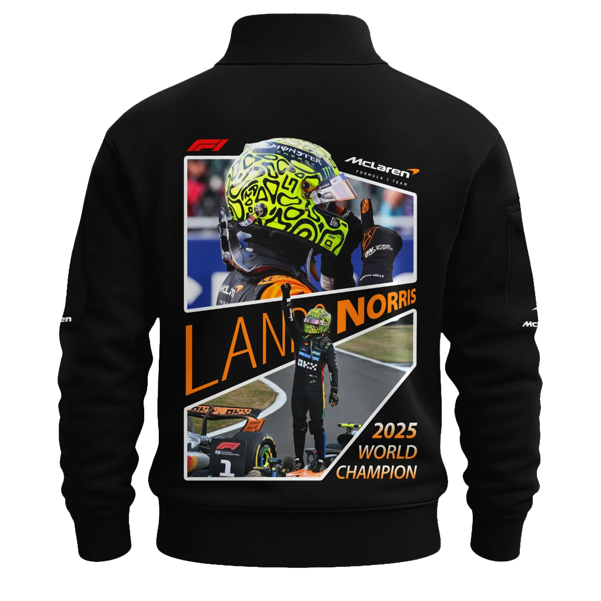 2025 WDC Lando Norris McLaren F1 Team Sweatshirt Zipper BLNRWDCA5SHZ - Image 3