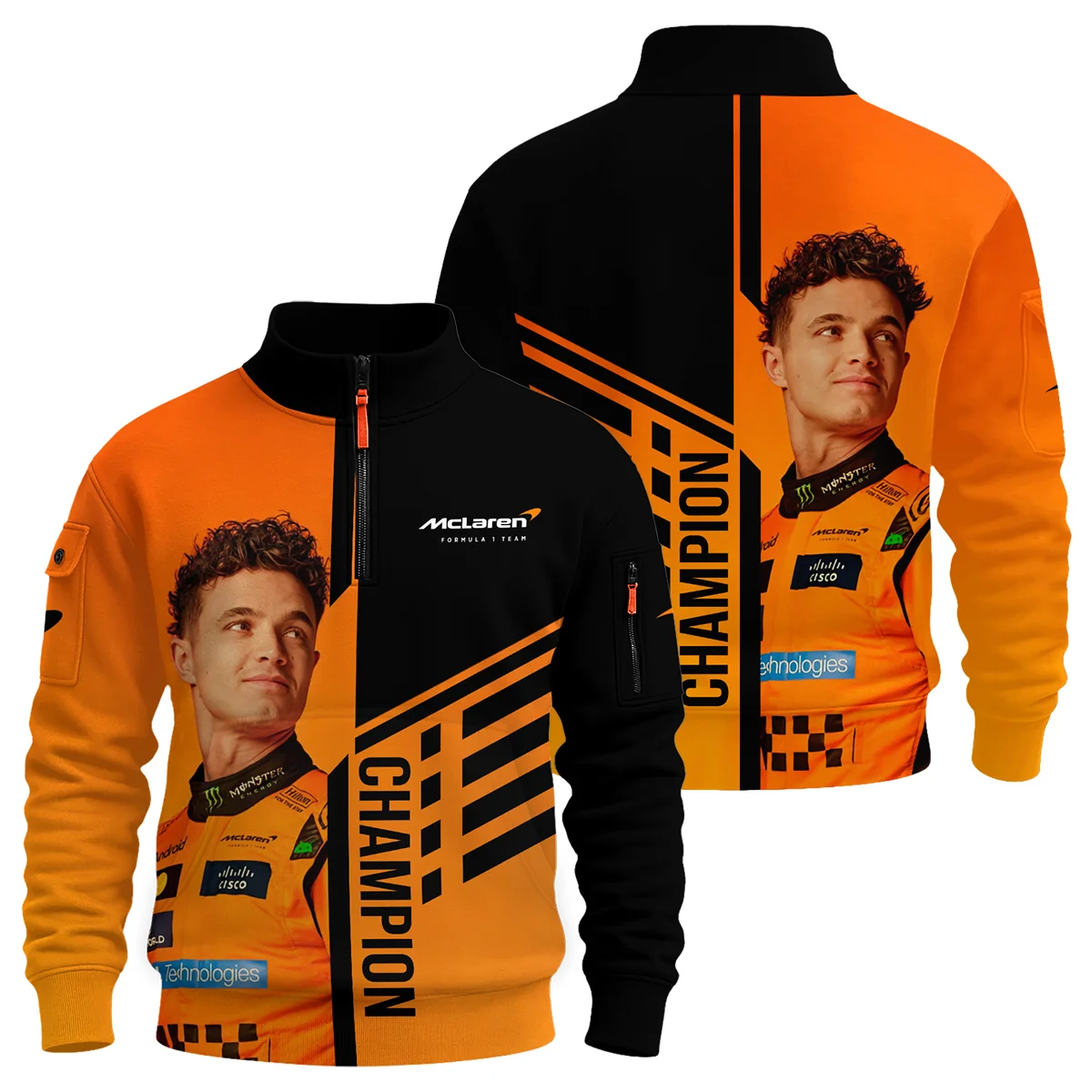 2025 World Champion Lando Norris McLaren F1 Team Sweatshirt Zipper BLNRWDCA3SHZ - Trackside Outfit