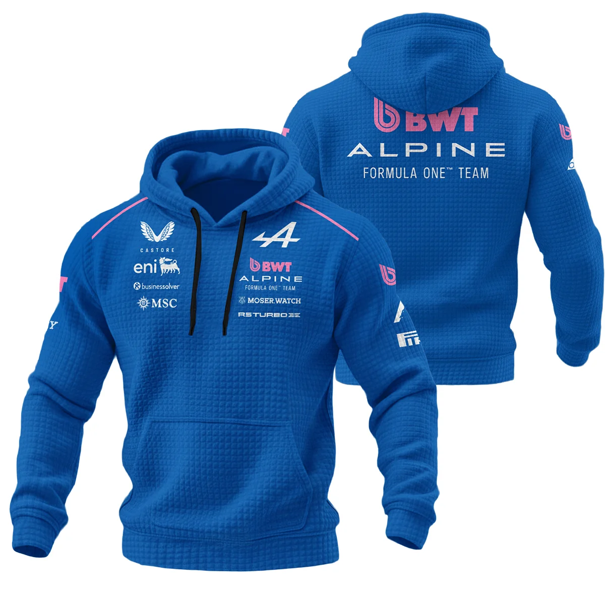2026 Alpine F1 Teamwear Hoodie Quilted Waffle BLVAALP020226A01HQW - Formula Racing Apparel