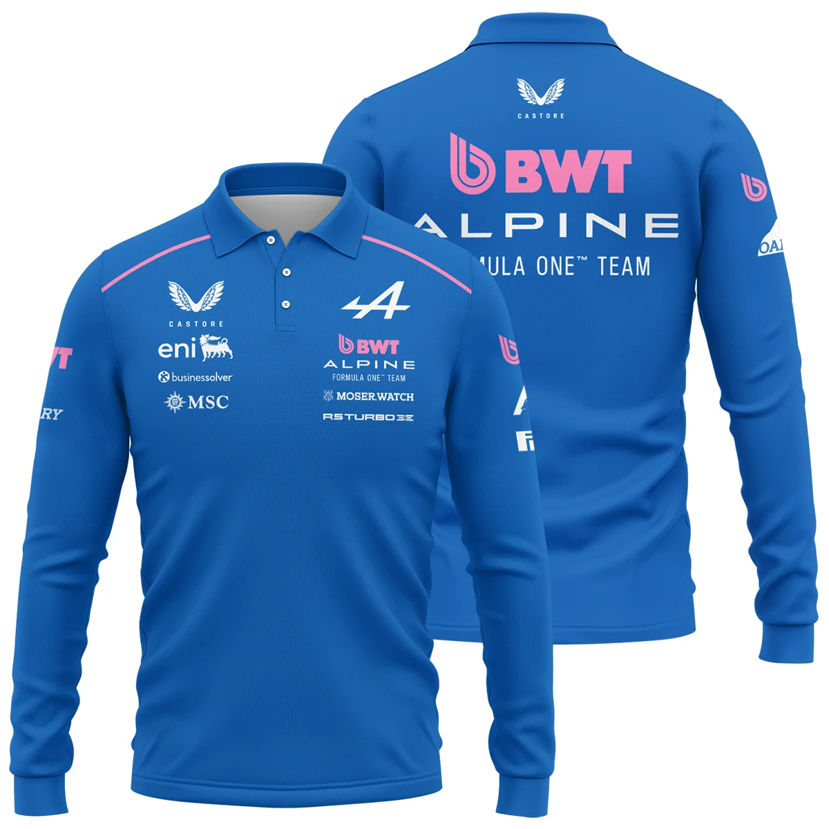 2026 Alpine F1 Teamwear Long Polo Shirt BLVAALP020226A01LPL - Pit Lane Clothing