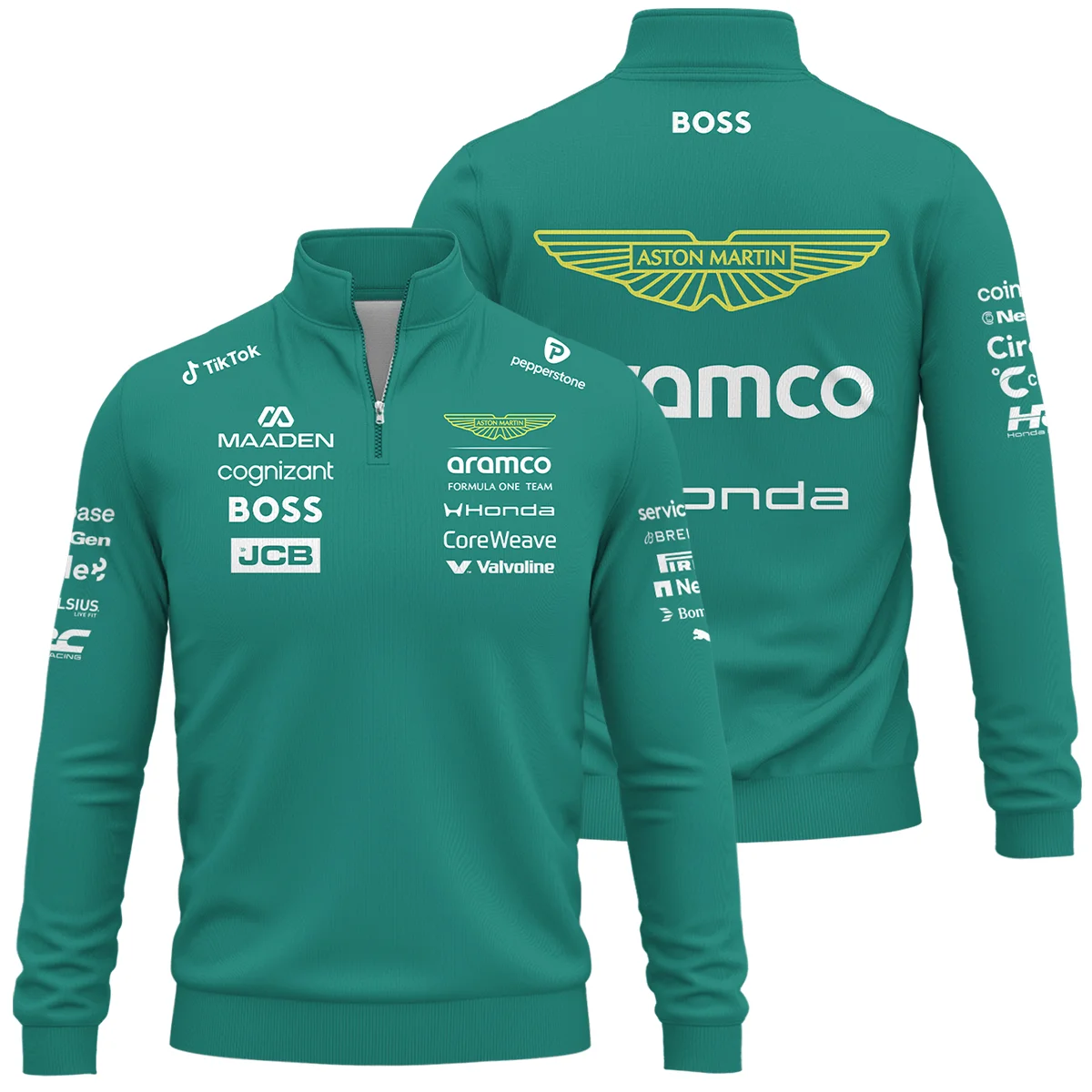 2026 Aston Martin F1 Teamwear Quarter Zip Sweatshirt BLVAAM12226A1QZS - Race Day Outfit