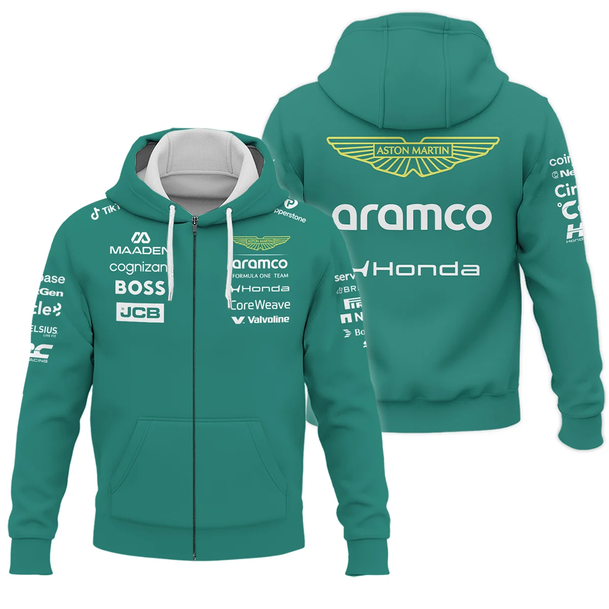 2026 Aston Martin F1 Teamwear Zipper Hoodie BLVAAM12226A1ZHD - Race Day Design
