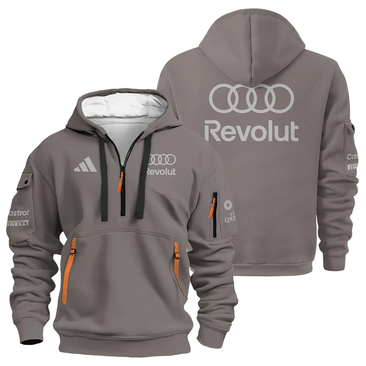 2026 Audi F1 Teamwear For Fans Hoodie Half Zip BLVAAUDI230125A03HDF - Formula Racing Apparel