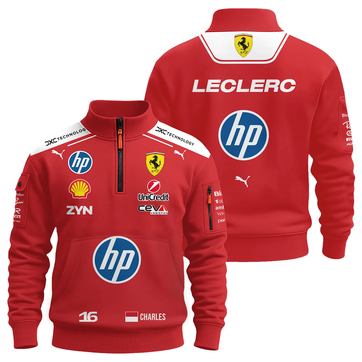 2026 Charles Leclerc Ferrari F1 Teamwear Sweatshirt Zipper BLVAFRR2226A1SHZ - Pit Lane Clothing