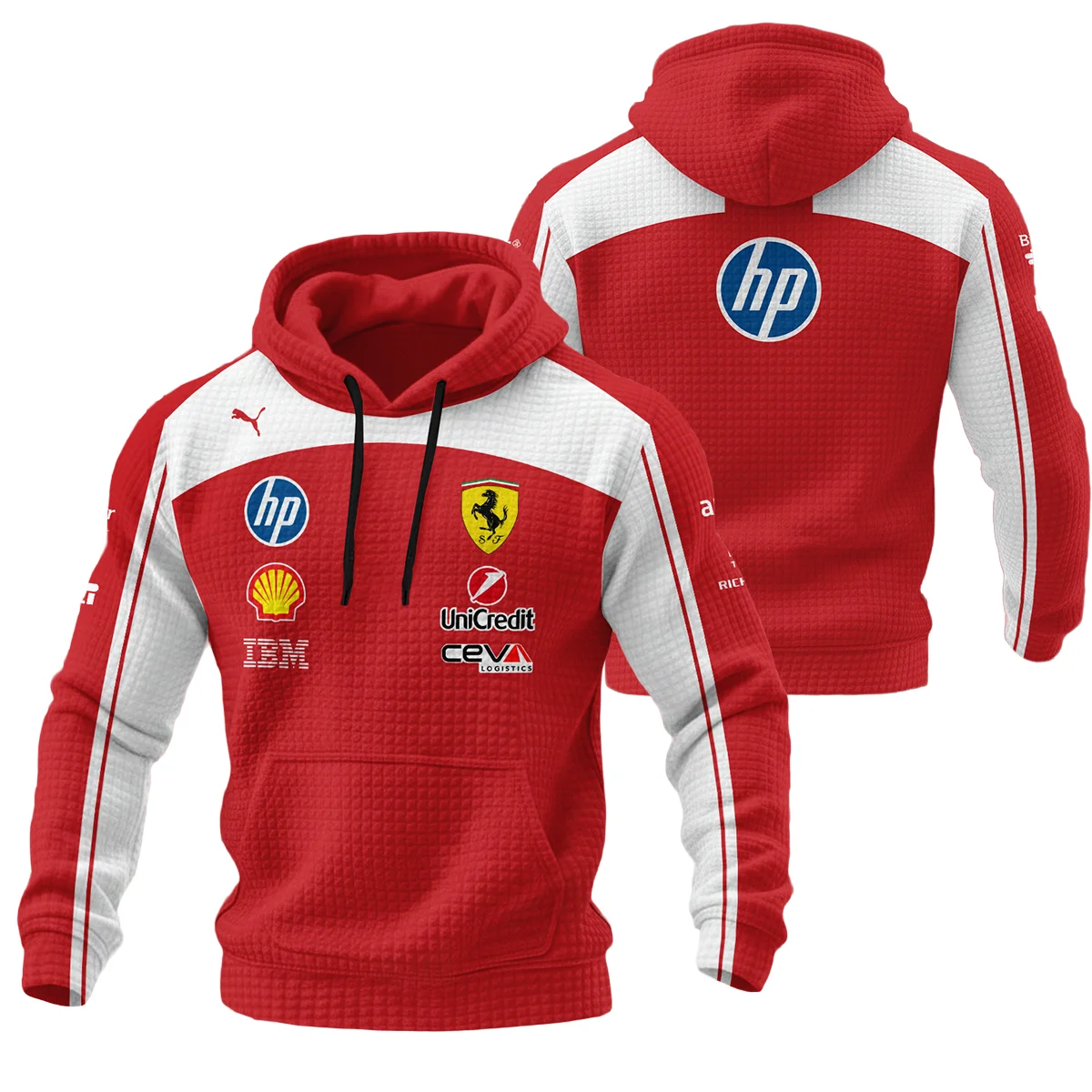 2026 Ferrari F1 Teamwear Hoodie Quilted Waffle BLVAFRR2226A5HQW - F1 Fan Gear