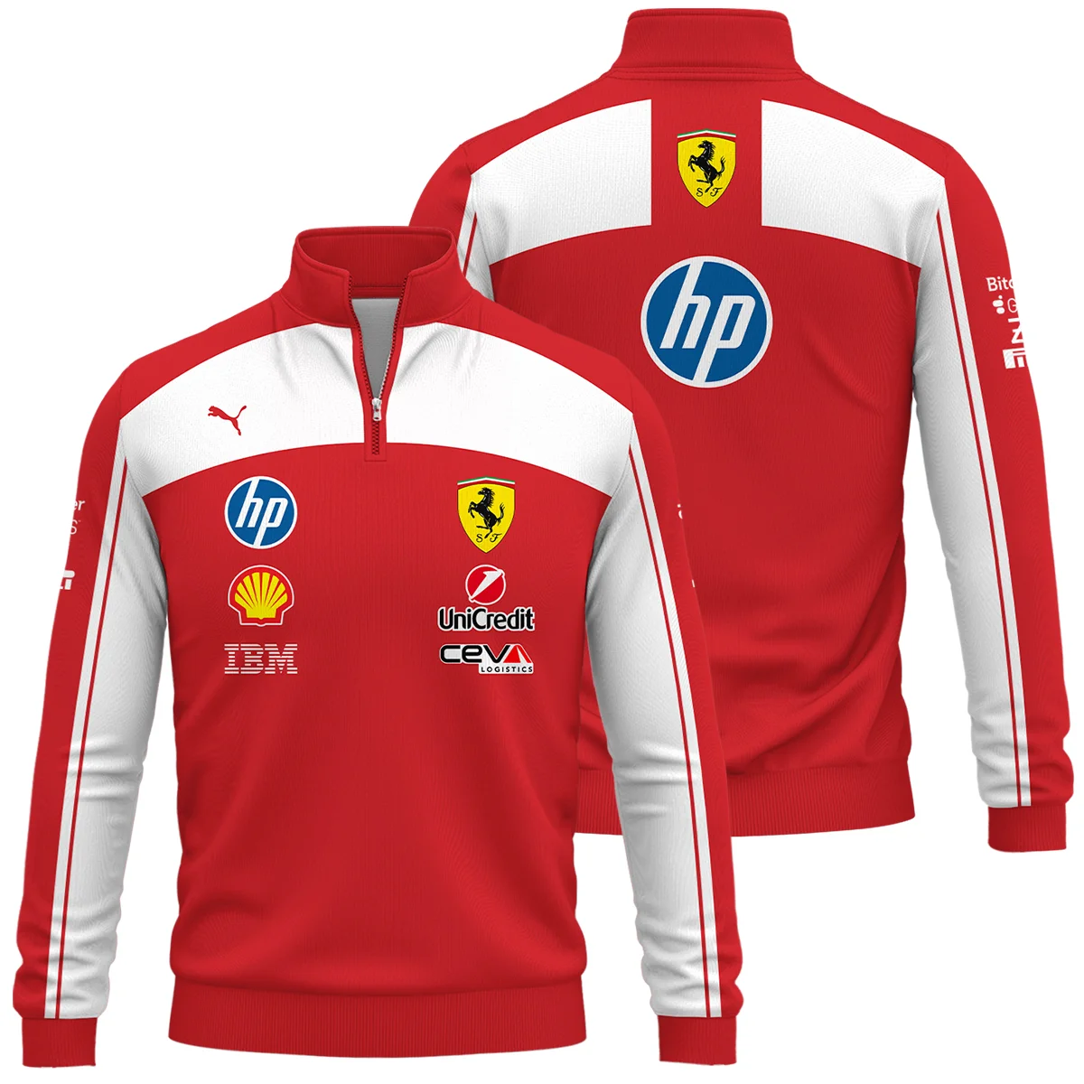 2026 Ferrari F1 Teamwear Quarter Zip Sweatshirt BLVAFRR2226A5QZS - Race Day Design