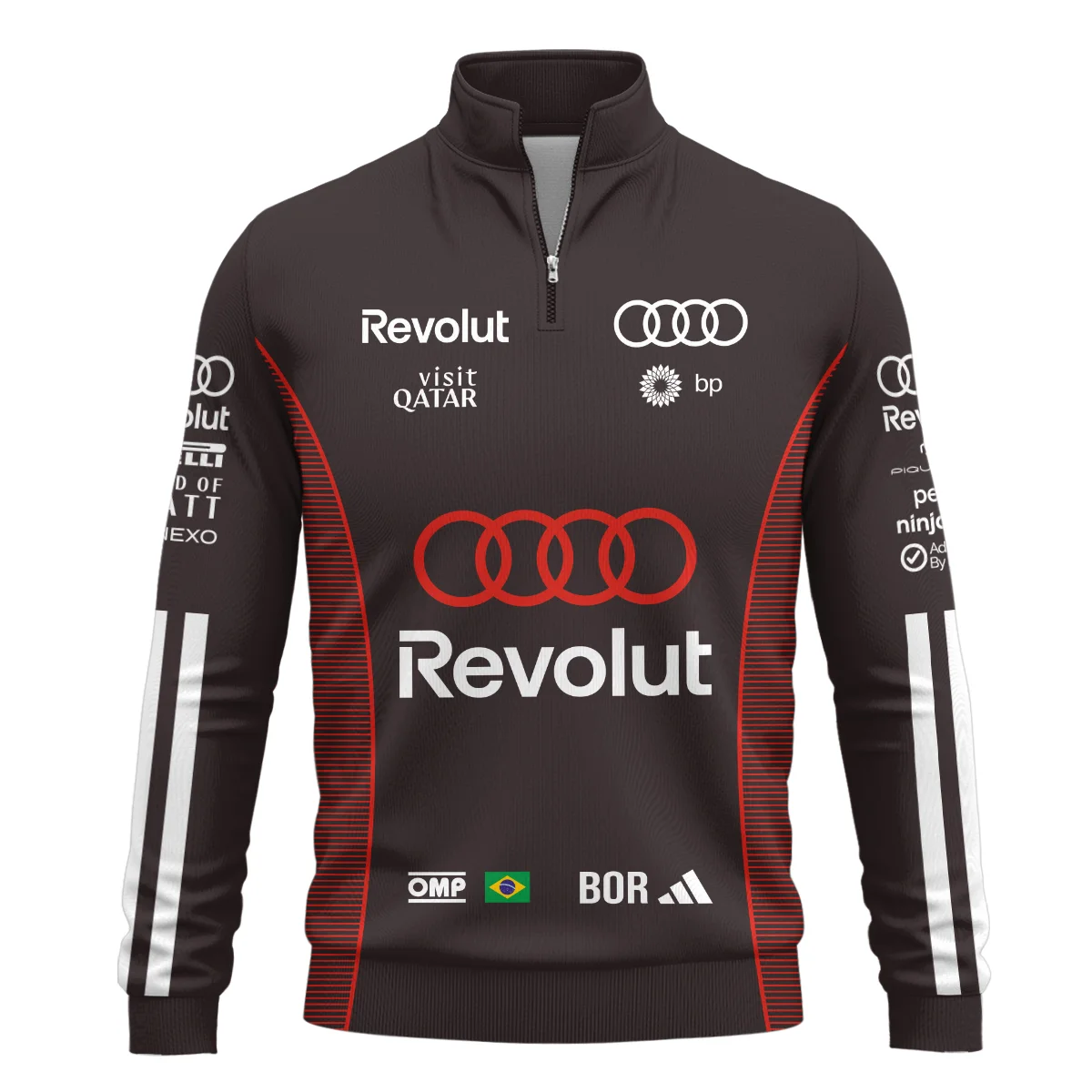 Alternative view of 2026 Gabriel Bortoleto Audi F1 Teamwear For Fans Quarter Zip Sweatshirt BLVAAUDI230125A02QZS