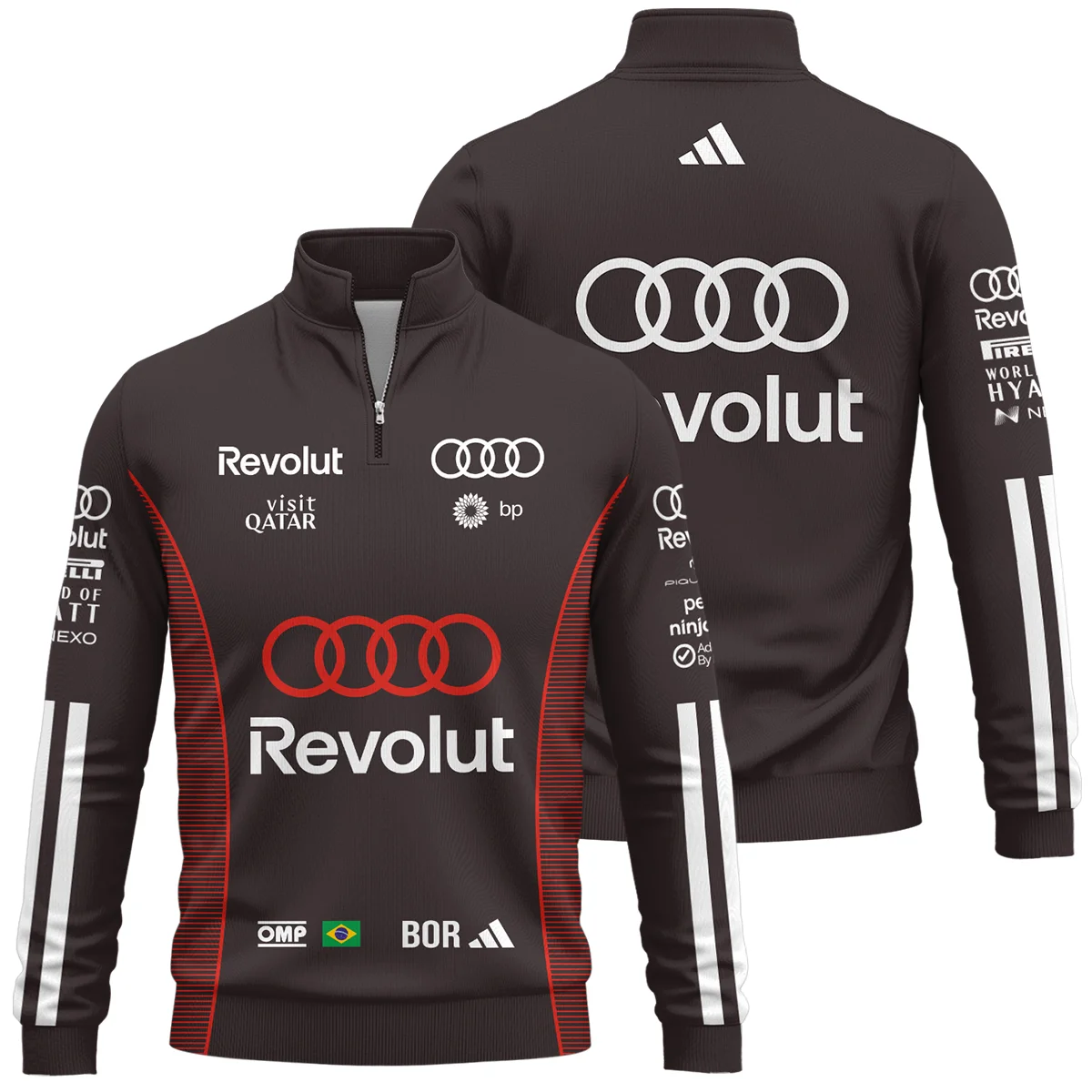2026 Gabriel Bortoleto Audi F1 Teamwear For Fans Quarter Zip Sweatshirt BLVAAUDI230125A02QZS