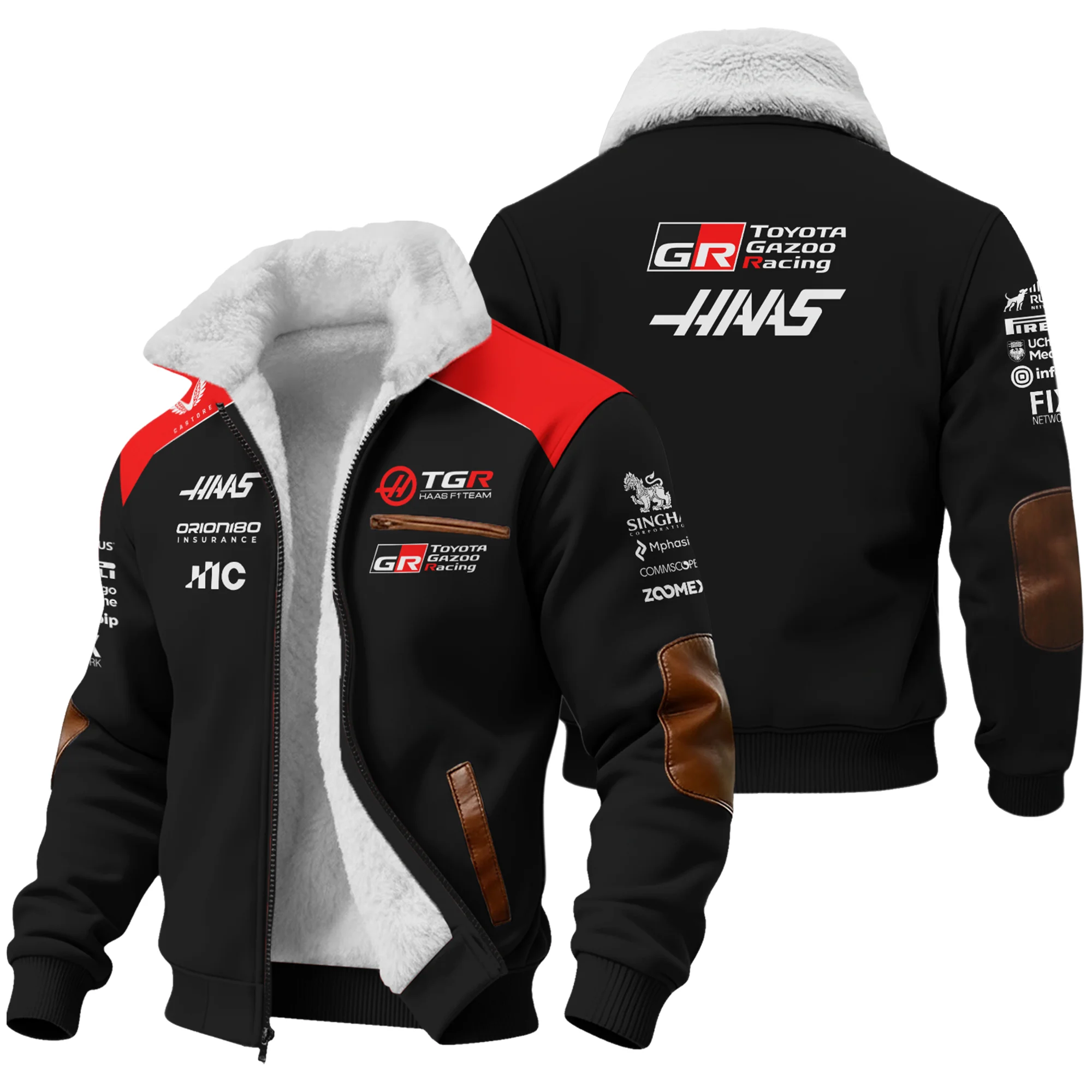 2026 Haas F1 Teamwear Fleece Jacket BLVAHAAS9226A1FJ - Black - Racing Lifestyle Clothing
