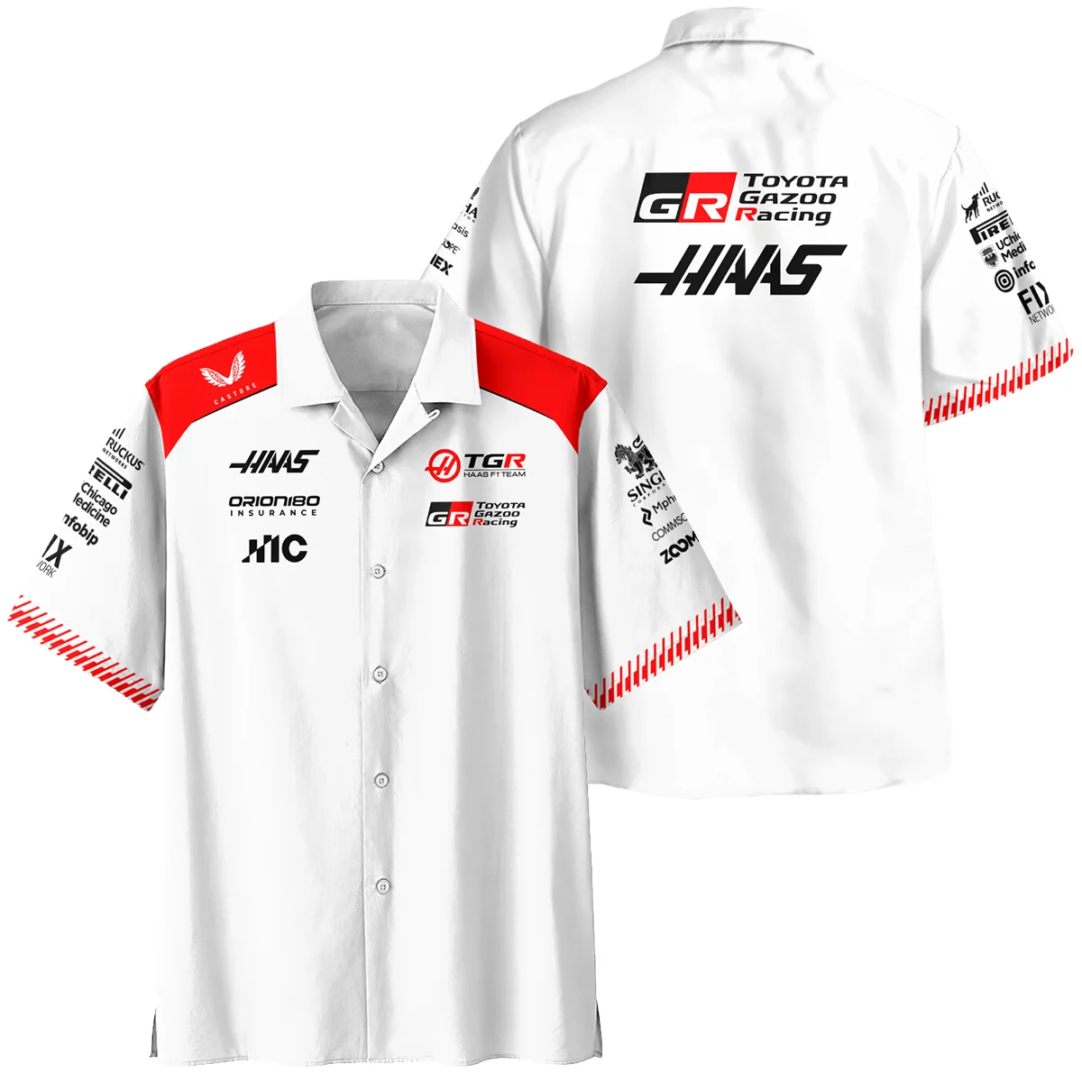 2026 Haas F1 Teamwear Hawaiian Shirt BLVAHAAS9226A2HW - White - Race Day Outfit