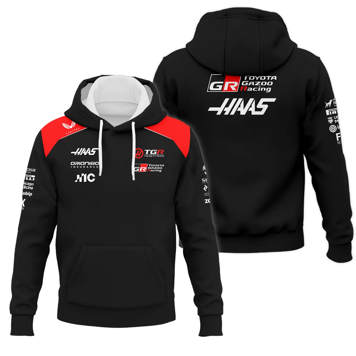 2026 Haas F1 Teamwear Hoodie BLVAHAAS9226A1HD - Black - Formula Racing Apparel