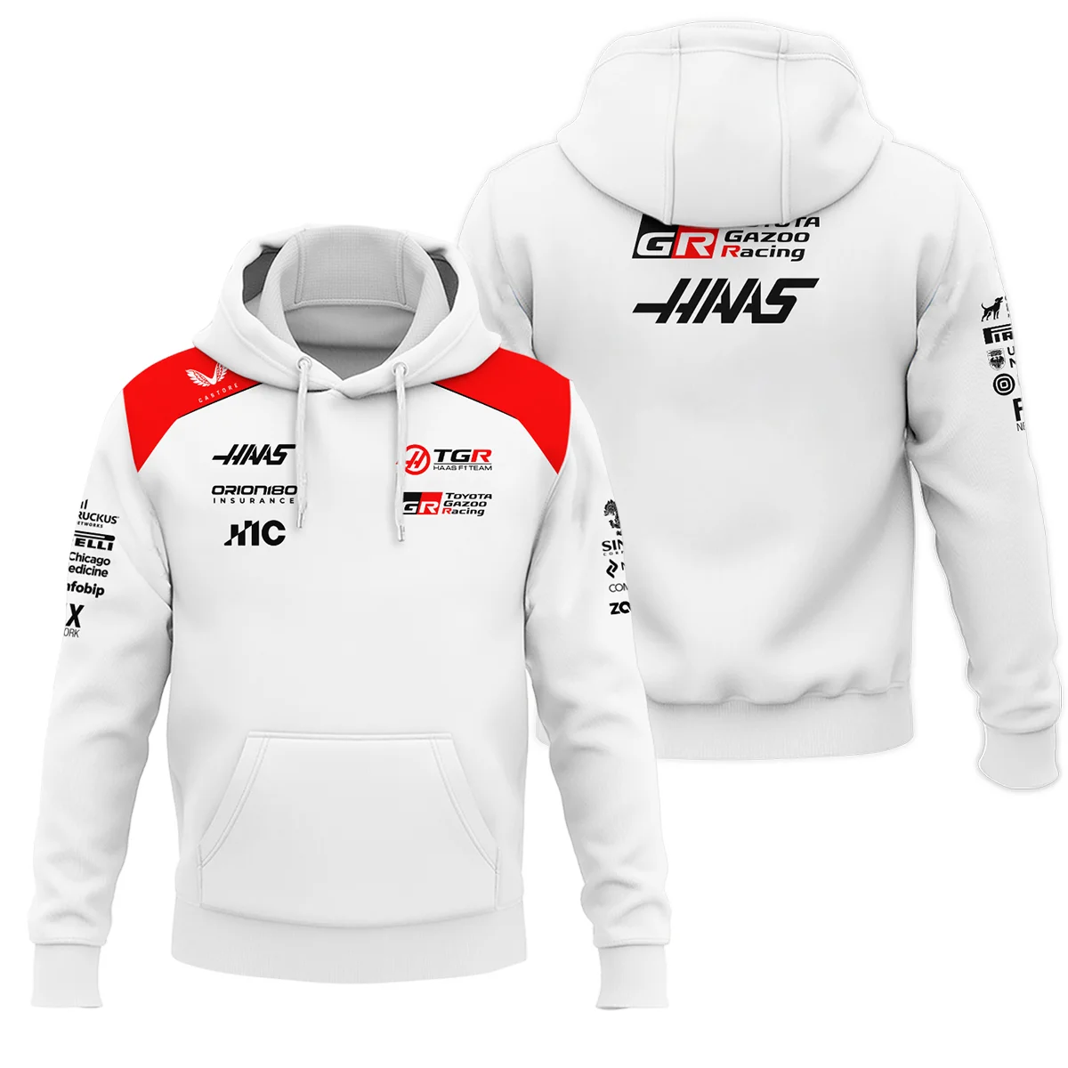 2026 Haas F1 Teamwear Hoodie BLVAHAAS9226A2HD - White - Pit Lane Clothing