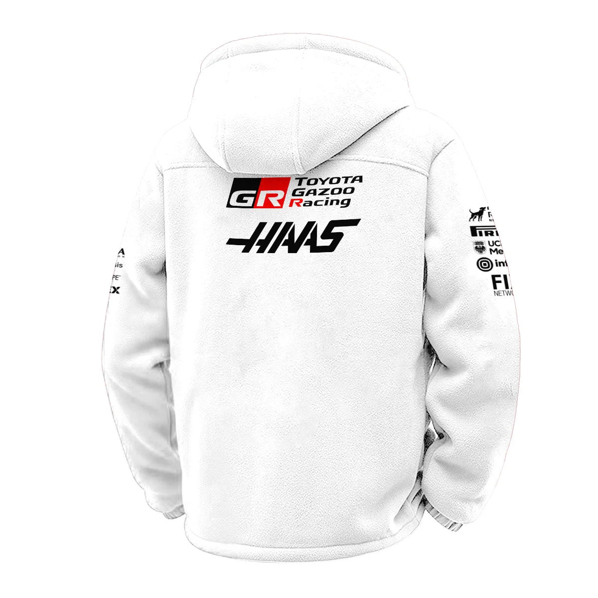 2026 Haas F1 Teamwear Winter Fleece Jacket BLVAHAAS9226A2WFJ - White - Image 3