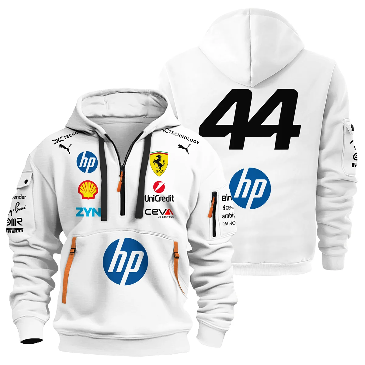 2026 Hamilton 44 Ferrari F1 Teamwear Hoodie Half Zip BLVAFRR2226A4HDF - Trackside Outfit