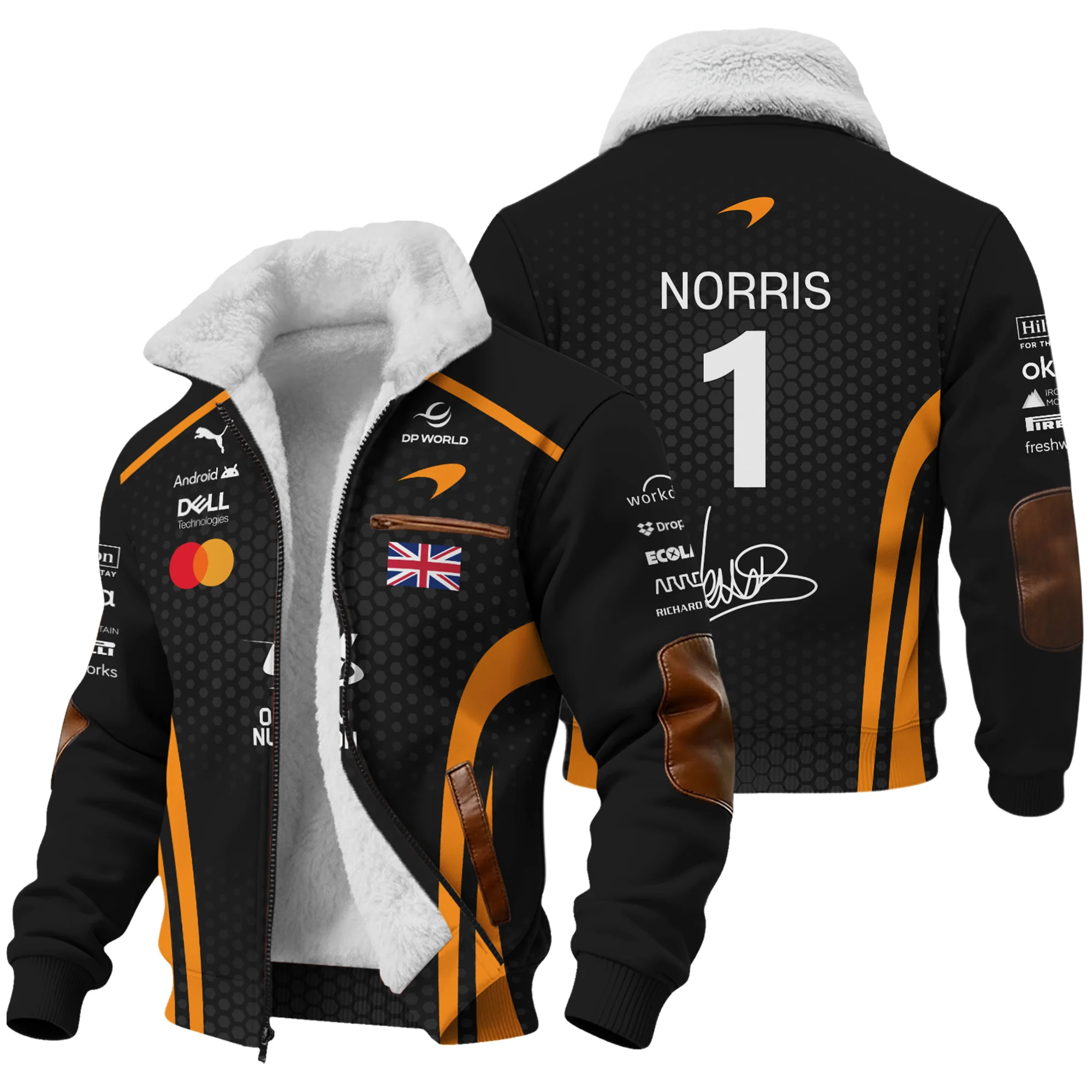 2026 Lando Norris McLaren F1 Teamwear Fleece Jacket BLNR26226A1FJ - Orange - Trackside Outfit