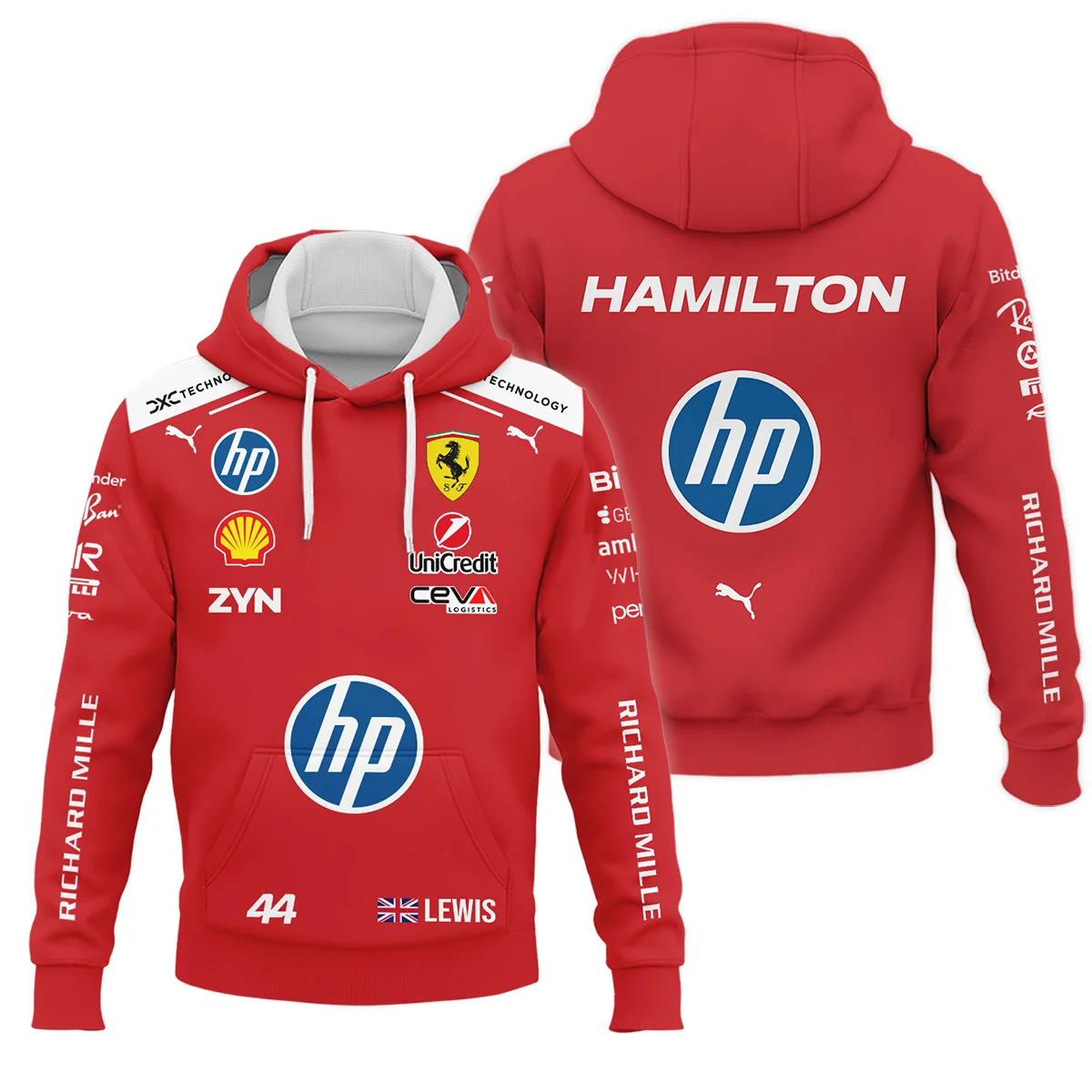 2026 Lewis Hamilton Ferrari F1 Teamwear Hoodie BLVAFRR2226A3HD - Motorsport Apparel