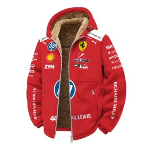 Alternative view of 2026 Lewis Hamilton Ferrari F1 Teamwear Winter Fleece Jacket BLVAFRR2226A3WFJ