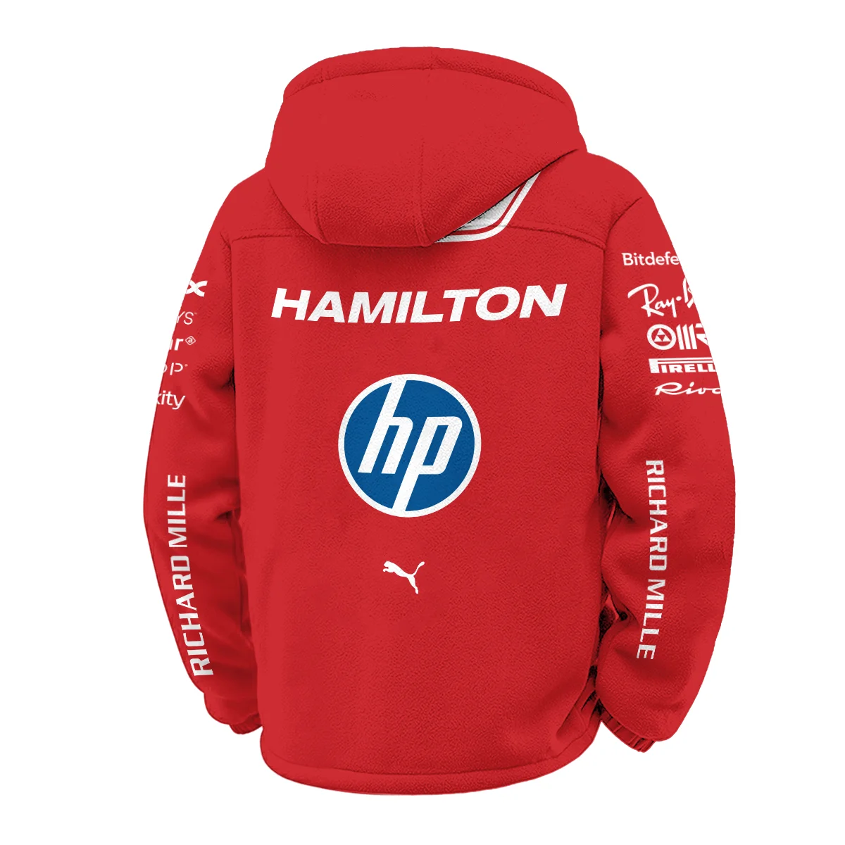 2026 Lewis Hamilton Ferrari F1 Teamwear Winter Fleece Jacket BLVAFRR2226A3WFJ - Image 3