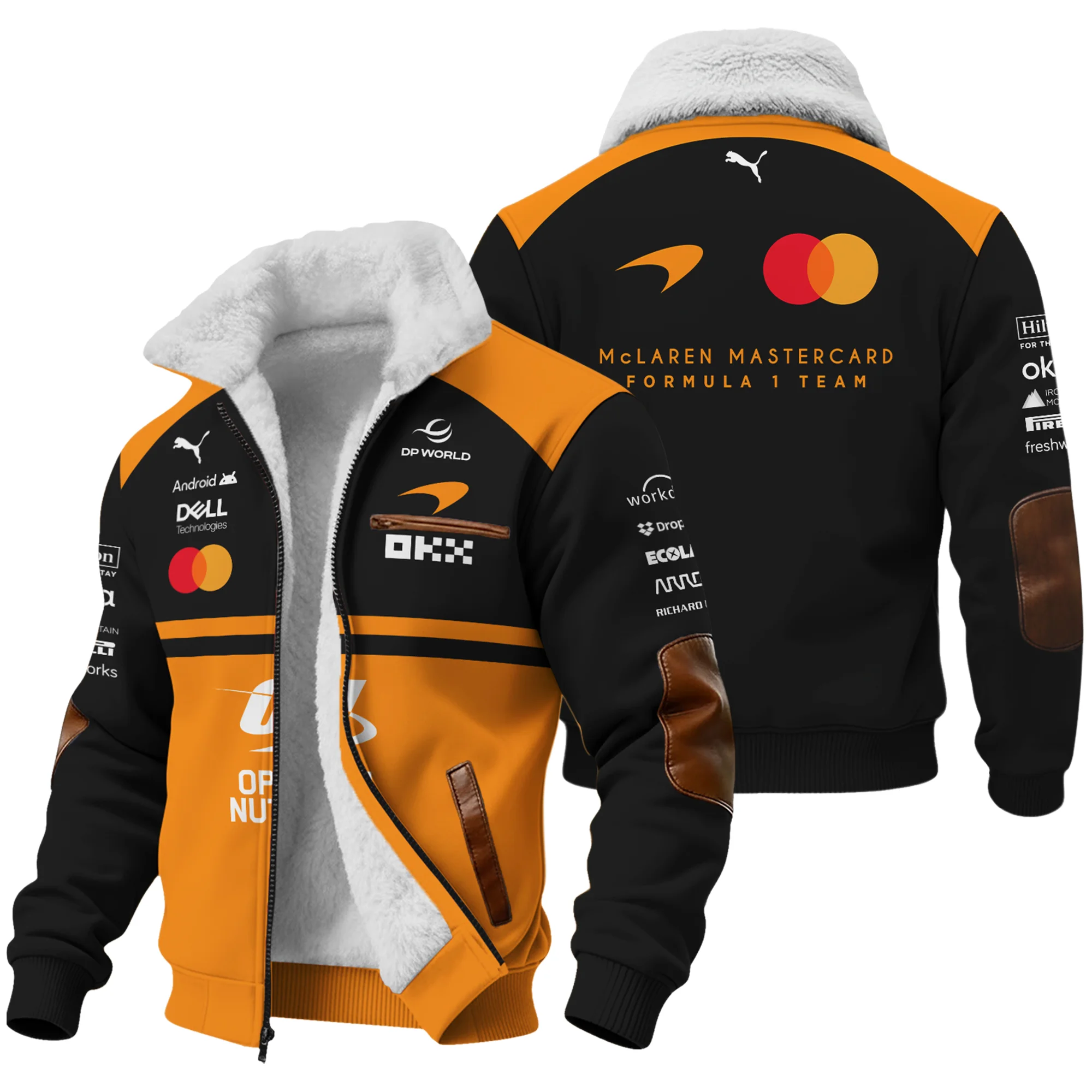 2026 McLaren F1 Teamwear For Fans Fleece Jacket BLMCL25126A1FJ - Orange - Motorsport Lifestyle Wear